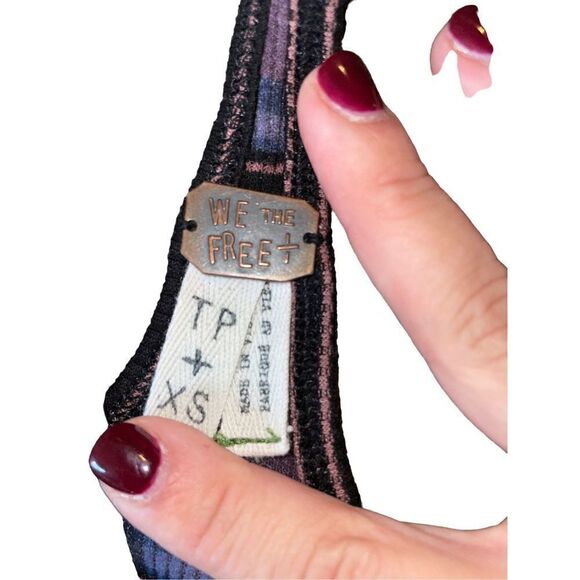 Free People Purple Striped￼ Racer Back Tank - Picture 5 of 8